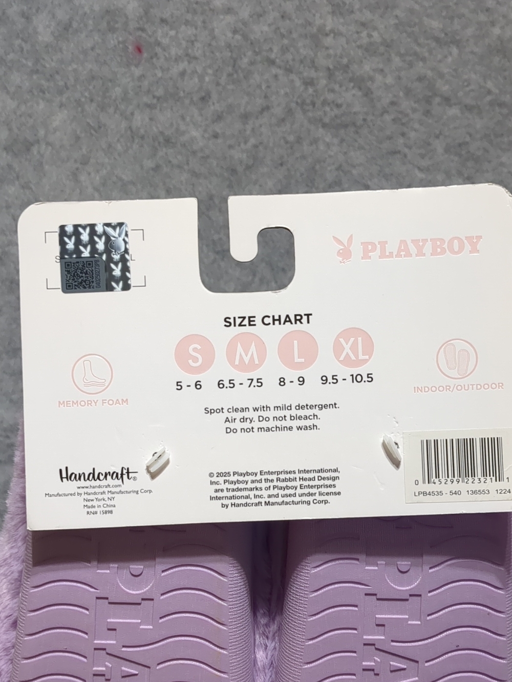 Playboy Silver Logo Bunny Heart Indoor/Outdoor Memory Foam Slippers Women's M - Picture 5 of 7